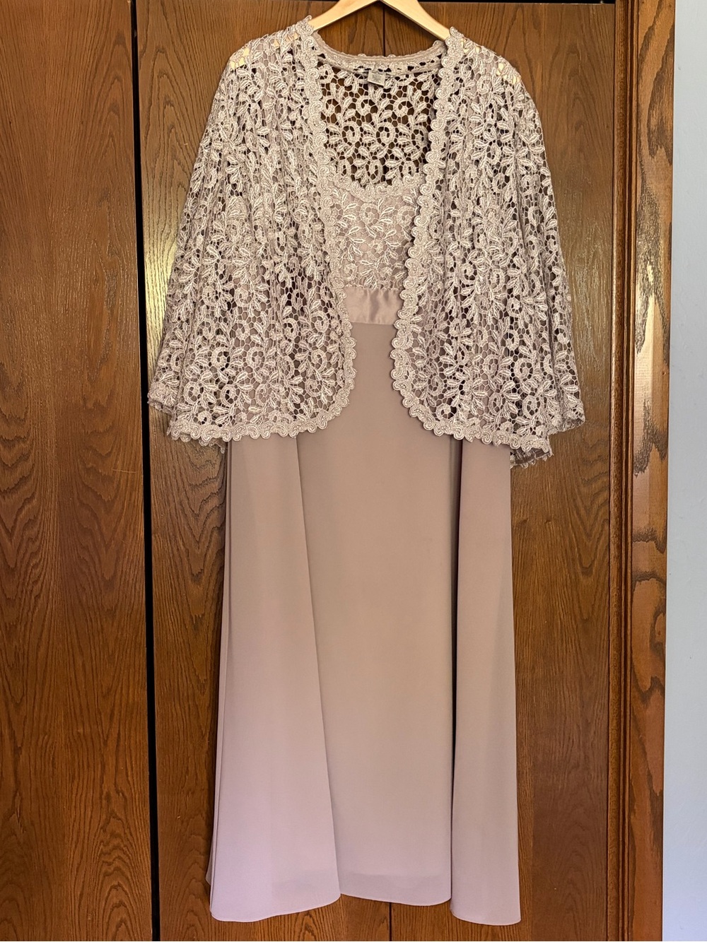{Ulla Popken} Formal Dress with Lace Overlay